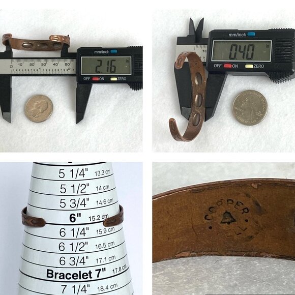 VTG Bell Trading Copper Stamped Concho Small Southwest Cuff Bracelet 6" - Picture 10 of 16